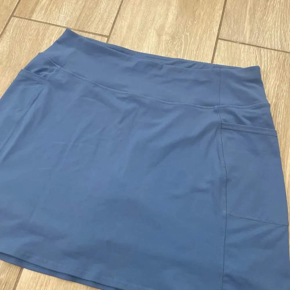 Skechers GO WALK Golf Skort Womens XL Blue Athletic Tennis Skirt Shorts Pocket
